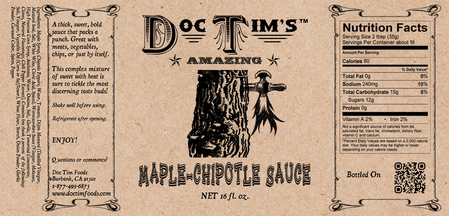Amazing Maple-Chipotle Sauce (Bottled and Shipped)